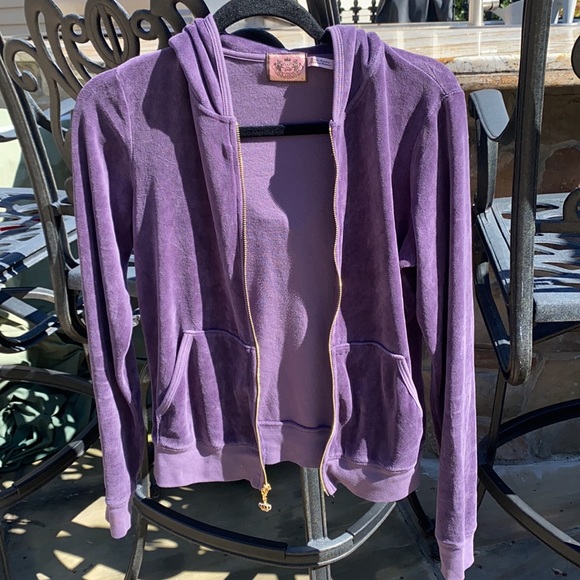 Juicy Couture 🔥 Zip up Hoodie Sweatshirt Purple Sz L - Picture 6 of 8
